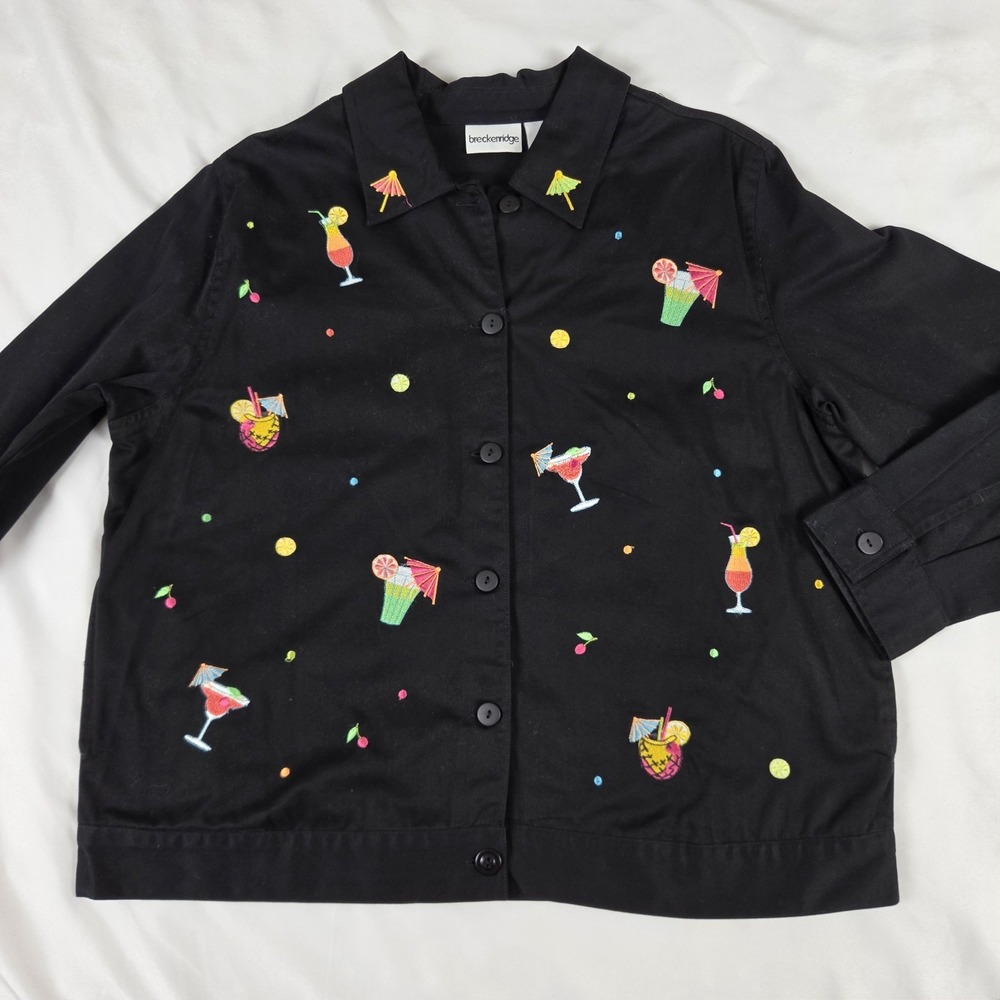 Breckenridge Black Day Drinking Jacket cocktails margaritas Size XL
